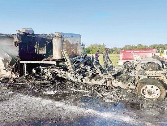 All Safe, Including Horses, After Fiery Crash Near Johnson City
