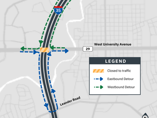 SH 29 Overpass at I-35 to Temporarily Close for Bridge Repairs
