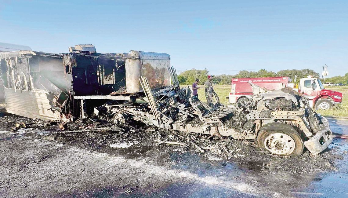 All Safe, Including Horses, After Fiery Crash Near Johnson City