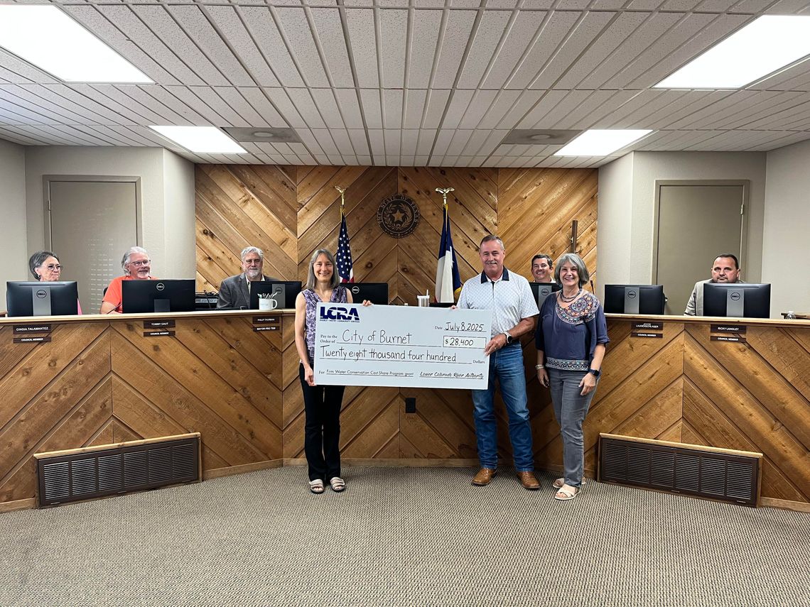 LCRA Awards $28,400 Grant to City of Burnet for Water System Upgrades