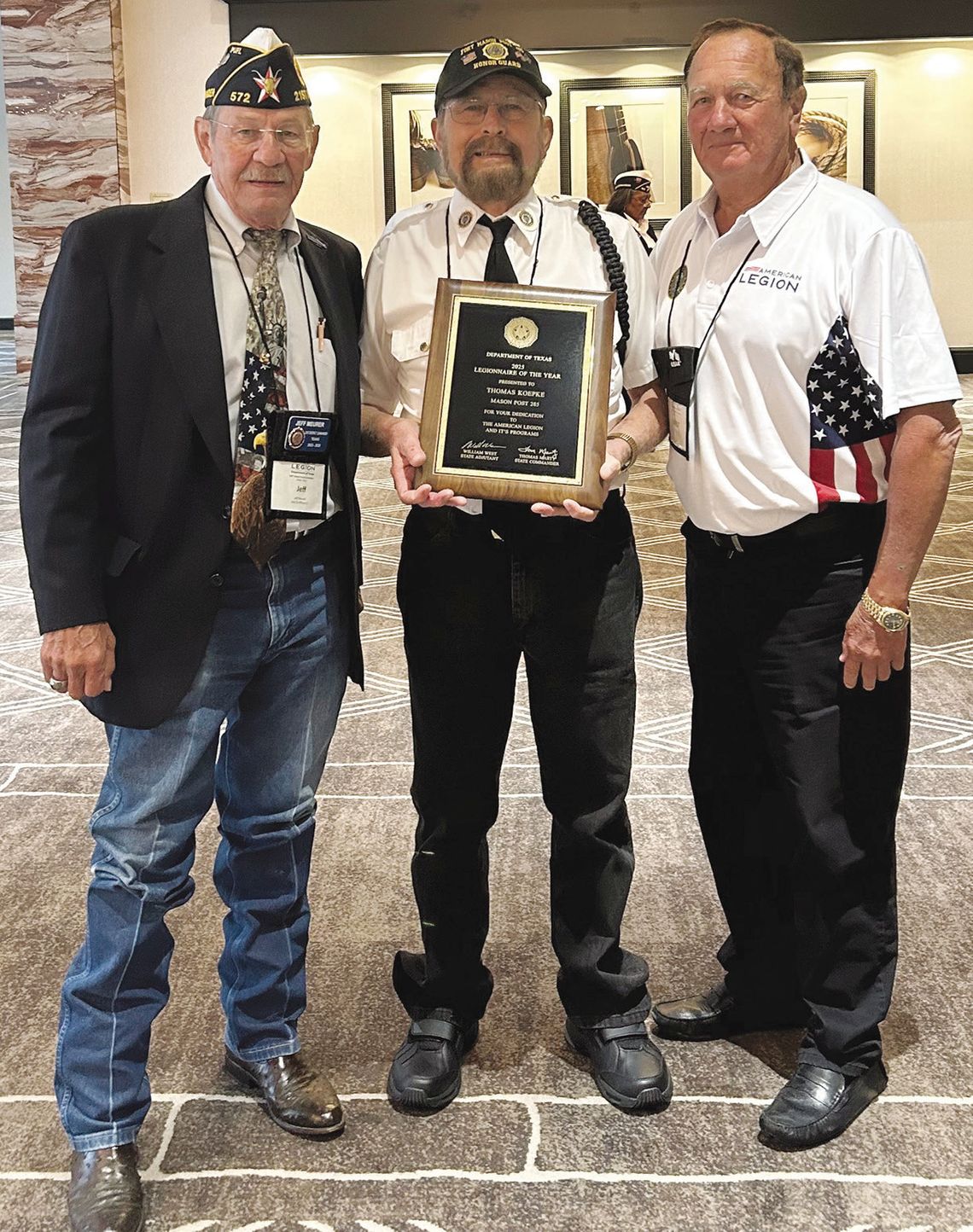 Mason Veteran Receives Legionnaire Award